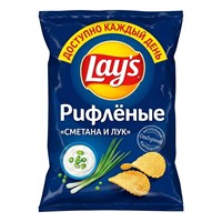 Чипсы рифленые Lay’s сметана и лук 70г 61007