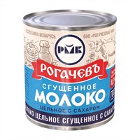 Молоко сгущенное Рогачевъ цельное с сахаром 8,5% 380 г 14012